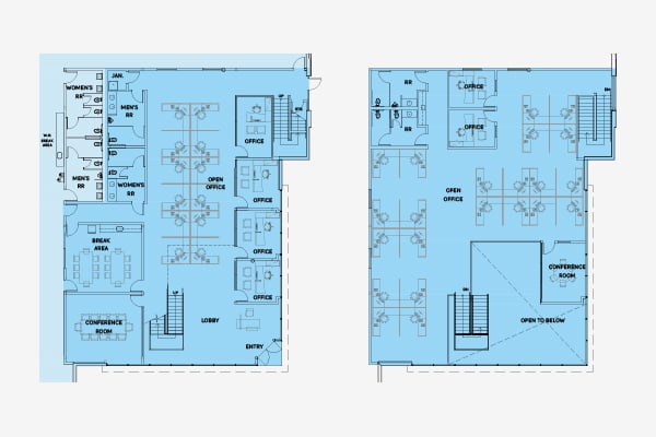 Office Plan for industrial warehouse in Santa Fe Springs, CA