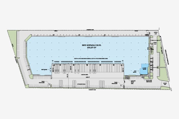 Santa Fe Springs Industrial Building Site Plan Thumbnail